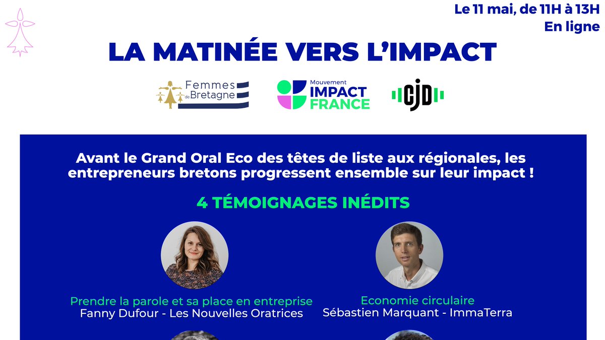 Mouvement Impact France (@mouv_impactfr) on Twitter photo Et en amont de cet échange avec les têtes de liste, une Matinée vers l'impact avec <a href="/FemmesBretagne/">Femmes de Bretagne</a> et <a href="/CJDBretagne/">CJD Bretagne</a> pour s'inspirer, progresser et échanger entre entrepreneur.e.s ! Et en amont de cet échange avec les têtes de liste, une Matinée vers l'impact avec <a href="/FemmesBretagne/">Femmes de Bretagne</a> et <a href="/CJDBretagne/">CJD Bretagne</a> pour s'inspirer, progresser et échanger entre entrepreneur.e.s !