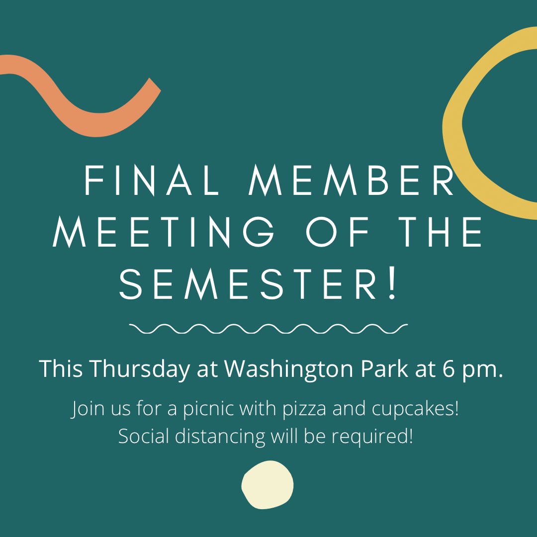 ebp_uw's tweet image. Our final meeting of the semester is this Thursday, May 6, at 6pm. We will be meeting up at Washington Park for a picnic! Social distancing and masks will still be required! Come join as we discuss summer plans and body positivity!