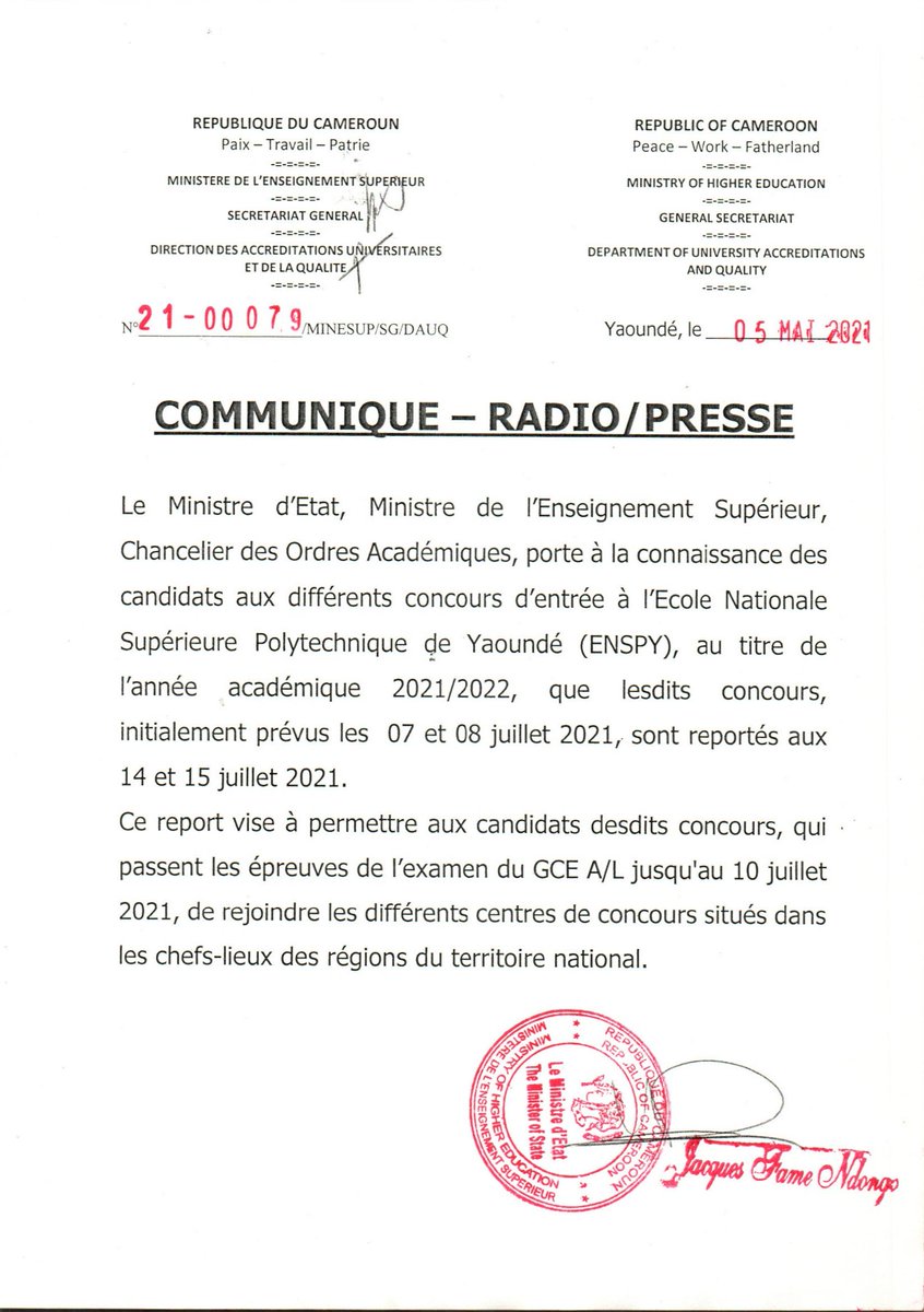 MINESUP Cmr-Officiel tweet media