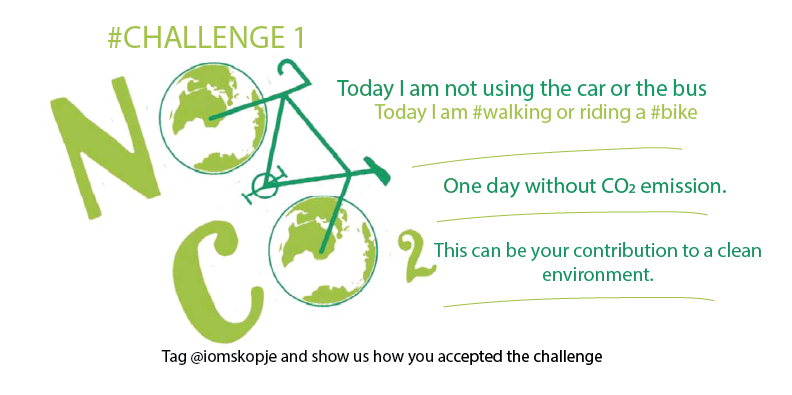 We are joining the first #ecochallenge launched by youth in <a href="/iombih/">IOM Bosnia and Herzegovina</a>. To contribute to the reduction of CO2 emission choose riding a bike or walking, instead of driving a car.
🚲🚶‍♂️📹Tag us in a photo or video joining this challenge and help us spread the message.