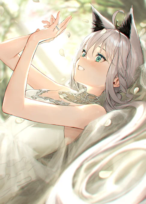 『ウサギBOSS』さん主催のホロライブウェディングドレステーマ合同誌『JUNE BRIDE』にてフブキちゃんを描かせていただきました～😉😉
素敵に仕上げられたかなと思います

《委託》メロンブックス様➡️https://t.co/9ikUYE06w4 
