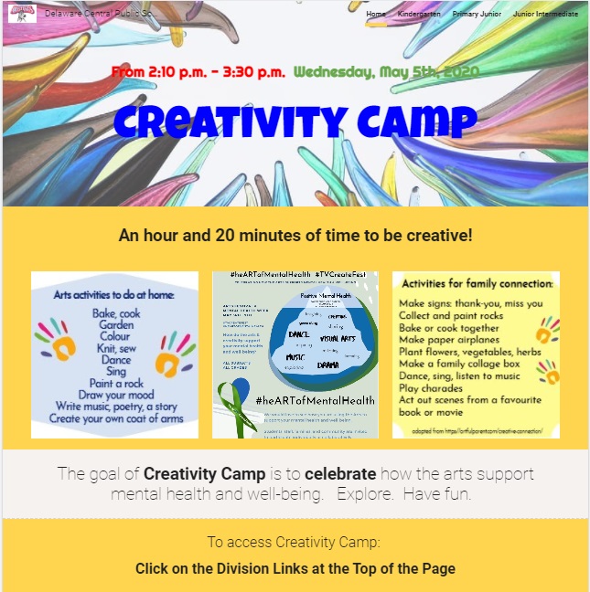 koopmkoop's tweet photo. Activities for all Divisions and Family Connections #heARTofMentalHealth @TVDSBcares #TVinnovates #MentalHealthWeek #CreativityCamp #tryingsomethingnew #together @delawarecentral https://t.co/wG62dhnz5g