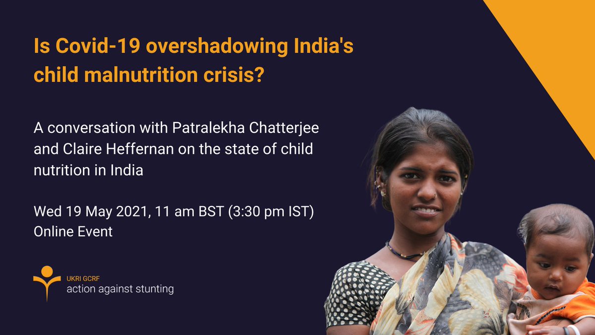 actionstunting's tweet photo. Is #COVID19 overshadowing #India's child malnutrition crisis? 

@patralekha2011 will join @cheffernan_LIDC in our next online event to discuss this critical issue. 

🗓 19 May 2021
⏱ 11 am BST (3:30 pm IST)

Register here: https://t.co/d4FYkF95Ja https://t.co/A5FxeHh3K6