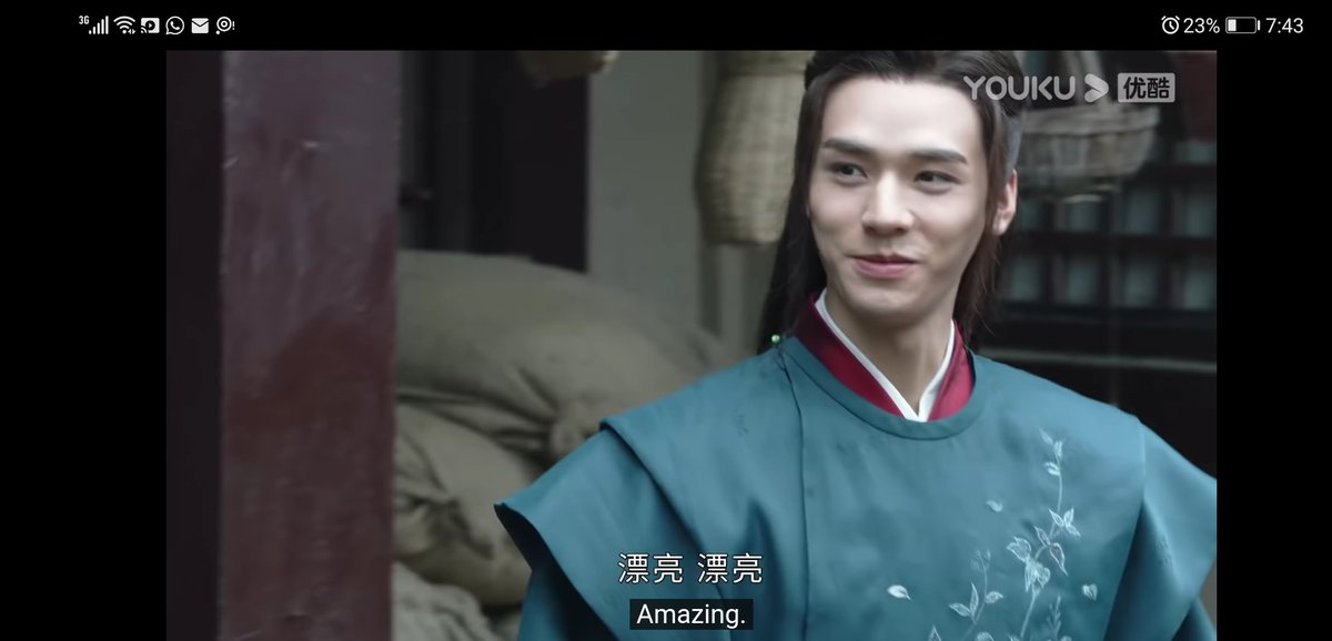 again just some info, not saying the subs are incorrect here, but he's TECHNICALLY saying "beautiful"!! (yes calling a xu beautiful)but in some contexts, 漂亮 aka beautiful can actually mean "nicely done!"