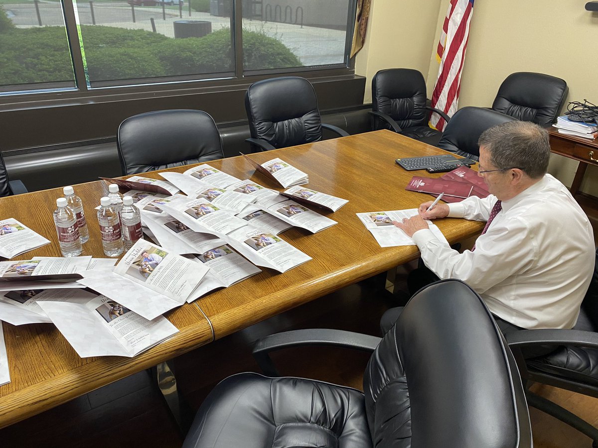 Leadership 101:
MSU <a href="/msstate_vetmed/">MSSTATE VETMED</a> Dean, Kent Hoblet is hand signing each of the 91 graduates programs this morning prior to graduation. He doesn’t know I took this picture. Practice what you preach. Do the little things. Set a positive example. Care.