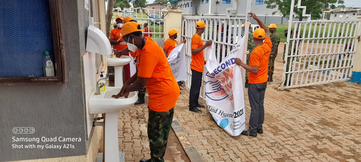 Celebrating WHHD 2021  at 161NAF hospital Makurdi #OneNationOnePlan #InfectionPrevention #HandHygiene #SecondsSaveLives 
#OrangeNetwork