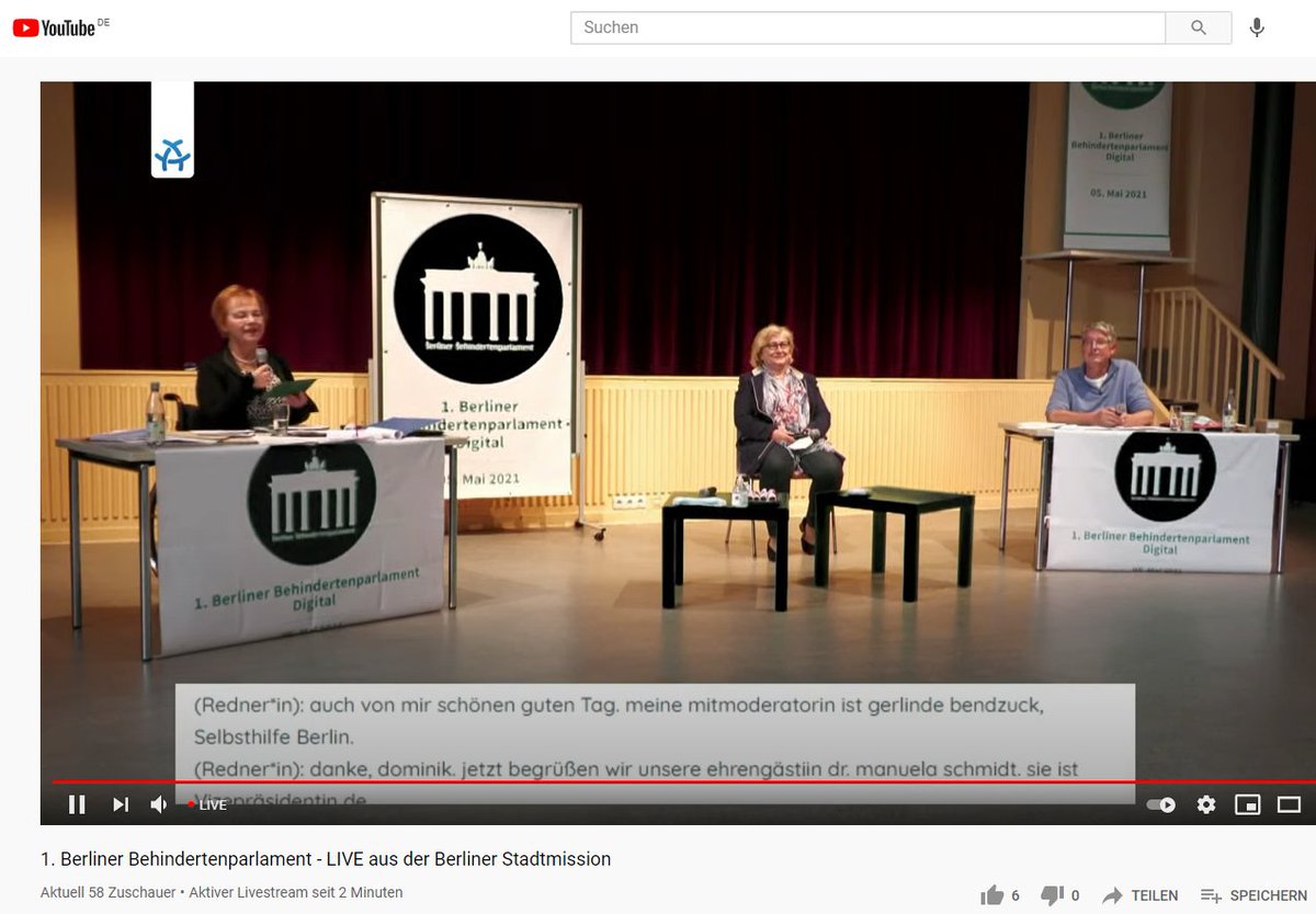 Landesbehindertenbeirat Berlin (@landesbeiratmmb) on Twitter photo Das 1. <a href="/BBParlament/">Berliner Behindertenparlament</a> beginnt mit einer Schweigeminute für die Opfer von #Potsdam, einem Einspieler mit <a href="/ChrSpecht/">Christian Specht</a>, dem Initiator des #Behindertenparlament, sowie Ehrengästin <a href="/dmanuelaschmidt/">Manuela Schmidt</a>, Vizepräsidentin des <a href="/AGH_Berlin/">Abgeordnetenhaus von Berlin</a>.
Moderation machen <a href="/Lindebend/">Gerlinde Bendzuck (she/her)</a> u #DominikPeter vom <a href="/BBV_ev/">Berliner Behindertenverband</a> Das 1. <a href="/BBParlament/">Berliner Behindertenparlament</a> beginnt mit einer Schweigeminute für die Opfer von #Potsdam, einem Einspieler mit <a href="/ChrSpecht/">Christian Specht</a>, dem Initiator des #Behindertenparlament, sowie Ehrengästin <a href="/dmanuelaschmidt/">Manuela Schmidt</a>, Vizepräsidentin des <a href="/AGH_Berlin/">Abgeordnetenhaus von Berlin</a>.
Moderation machen <a href="/Lindebend/">Gerlinde Bendzuck (she/her)</a> u #DominikPeter vom <a href="/BBV_ev/">Berliner Behindertenverband</a>