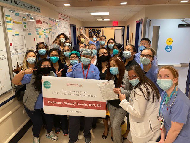 Congrats to Ferdinand “Randy” Guarin on winning the Clinical Excellence Award for 2021! Our team is so proud! #ClinicalExcellence #JourneyToMagnet <a href="/Vepuka_NYP/">Vepuka</a> <a href="/BernadetteKhan/">Bernadette Khan</a>