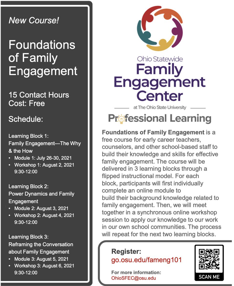 SST 11- Ohio (@sstregion11) on Twitter photo <a href="/OhioEngage/">OhioFamiliesEngage</a> is offering a FREE course on "Foundations of Family Engagement" 15 contact hrs. will be available. Designed for early career teachers, counselors, and other school based staff, to build knowledge for effective family engagement. Register @ osu.az1.qualtrics.com/jfe/form/SV_6u… <a href="/OhioEngage/">OhioFamiliesEngage</a> is offering a FREE course on "Foundations of Family Engagement" 15 contact hrs. will be available. Designed for early career teachers, counselors, and other school based staff, to build knowledge for effective family engagement. Register @ osu.az1.qualtrics.com/jfe/form/SV_6u…