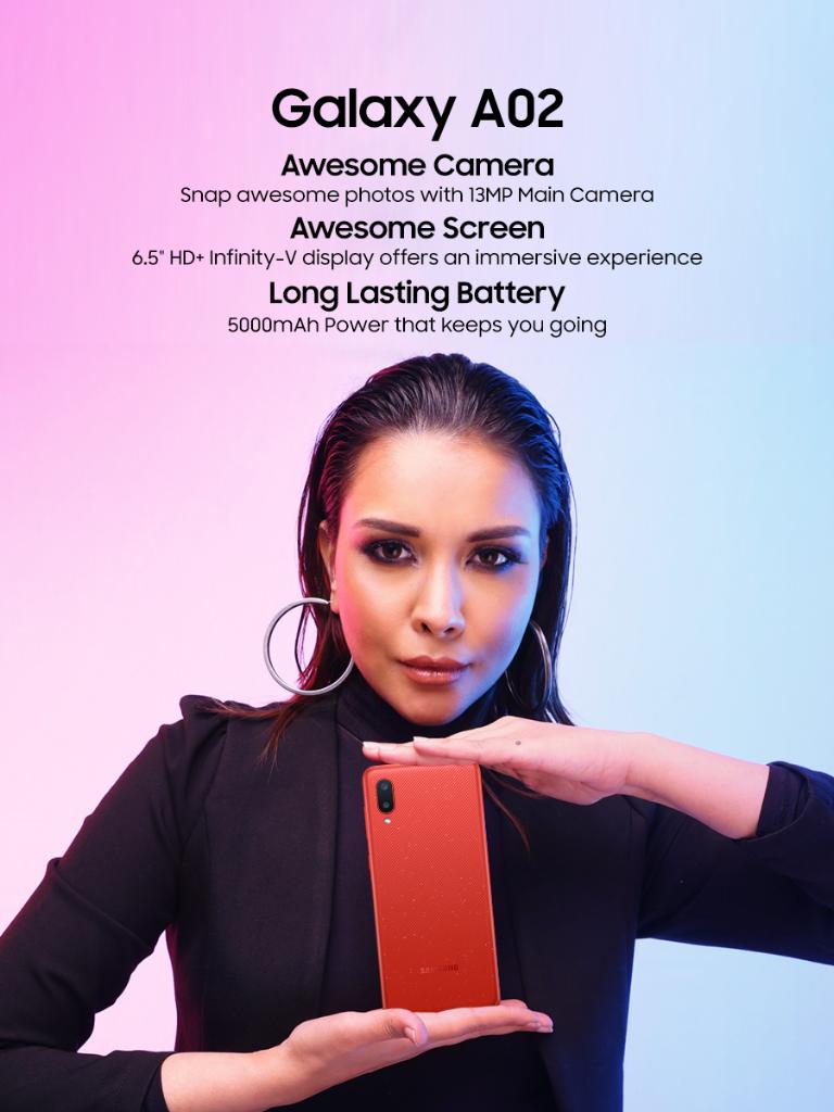SamsungPakistan's tweet image. Witness an immersive experience like never before with the #AwesomeScreen &amp;amp; take stunning pictures with #AwesomeCamera of your #GalaxyA02 #AwesomeIsForEveryone