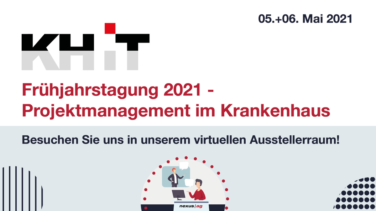 NEXUS AG (@nexus_ag_de) on Twitter photo Besuchen Sie uns heute und morgen auf der virtuellen <a href="/BvKHIT/">Bundesverband KH-IT</a> Frühjahrstagung zum Thema „Projektmanagement im Krankenhaus“. Morgen um 10:30 Uhr werden wir zudem, gemeinsam mit der <a href="/asklepiosgruppe/">Asklepios Kliniken</a>, noch einen Vortrag über „Projekte ausrollen im Blueprint-Verfahren“ halten. #khit21 Besuchen Sie uns heute und morgen auf der virtuellen <a href="/BvKHIT/">Bundesverband KH-IT</a> Frühjahrstagung zum Thema „Projektmanagement im Krankenhaus“. Morgen um 10:30 Uhr werden wir zudem, gemeinsam mit der <a href="/asklepiosgruppe/">Asklepios Kliniken</a>, noch einen Vortrag über „Projekte ausrollen im Blueprint-Verfahren“ halten. #khit21