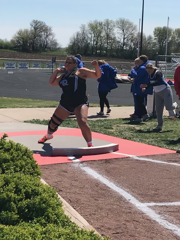 Alex Johnson finished 6th in shot put in the Trailblazer Conference!🐏💪