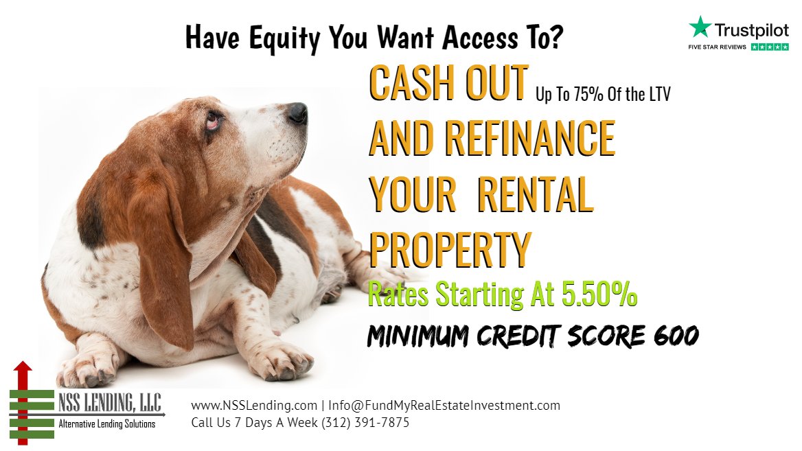 NSSLending's tweet image. Get Equity Out of Your Rental Property!
Work With the Best! TrustPilot.com/Review/NSSLend…
#RentToOwn #realestateinvestor #realestateinvesting
Call 7 Days A Week (312) 391-7875
