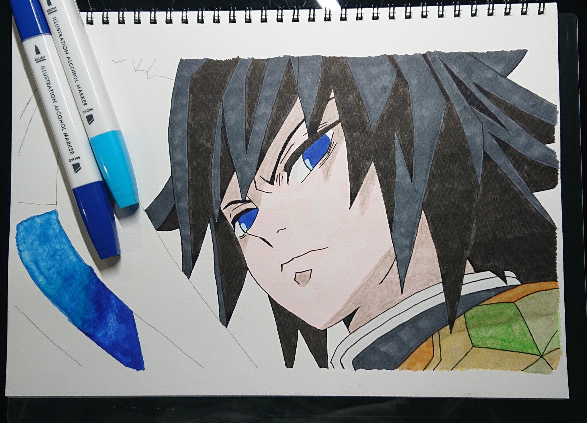 تويتر Heartripple على تويتر 鬼滅の刃 冨岡義勇イラスト模写 今日完成させるつもりだったけど疲れて断念 鬼滅の 刃 鬼滅の刃イラスト きめつのやいば Kimetsunoyaiba 冨岡義勇 冨岡義勇イラスト 冨岡義勇推し 義勇 100均イラストマーカー T Co