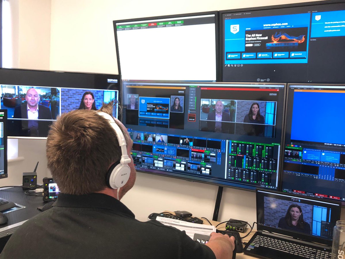 firstsightmedia's tweet photo. 🎥 Great to be on location today @Sophos for their Special Cybersecurity Launch Event. Live streamed in 6 languages from our virtual studio - helping @Sophos deliver new innovations in IT security.
#TheFutureIsClear #livestreaming #eventprofs #eventproduction https://t.co/u9OtANromb