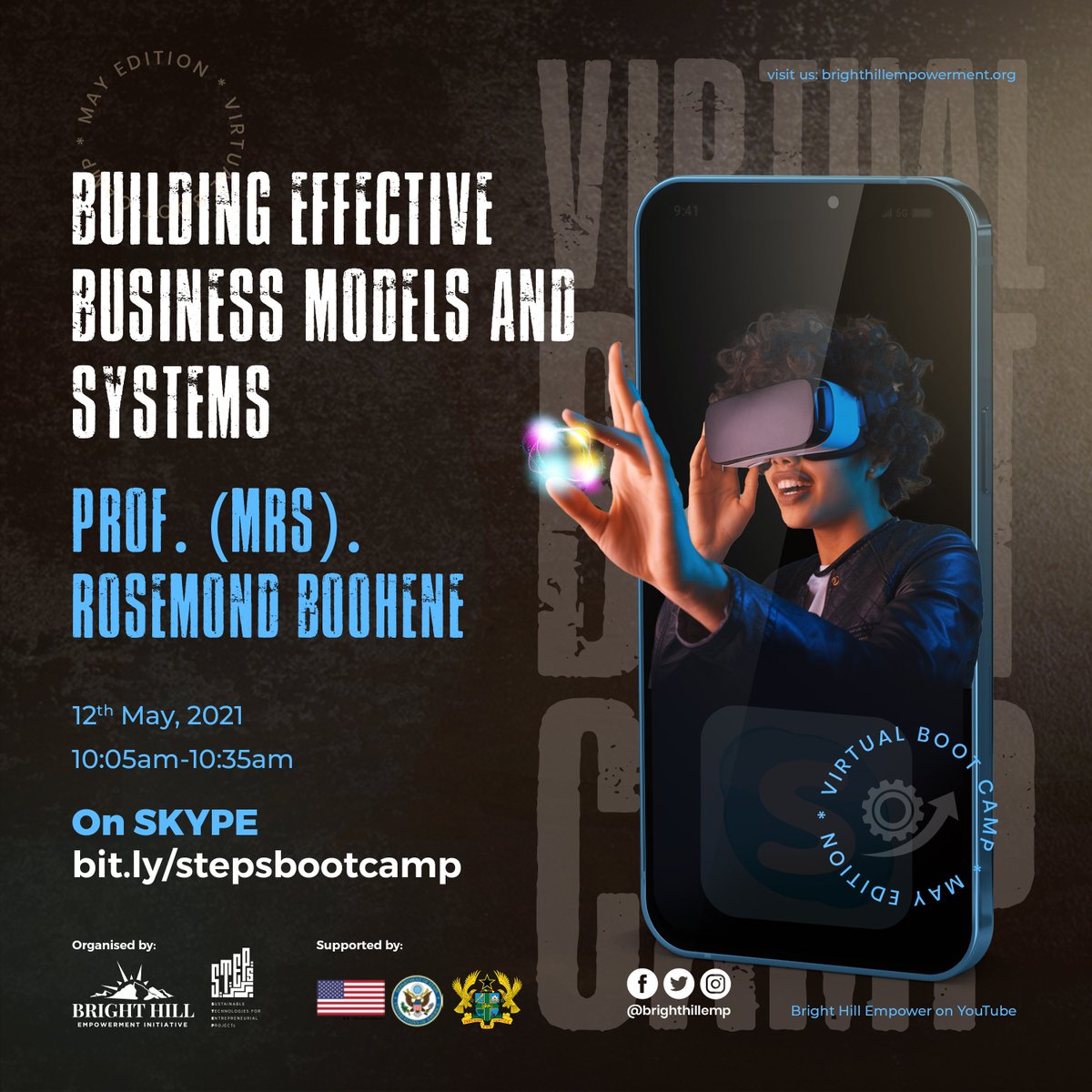 brighthillemp's tweet photo. Having a good idea for a new product or service is not enough! This 2nd edition of @brighthillemp's #virtual #bootcamp would connect young innovators with business leaders in finding key answers to building sustainable and scalable businesses. https://t.co/u310FeZf2K
