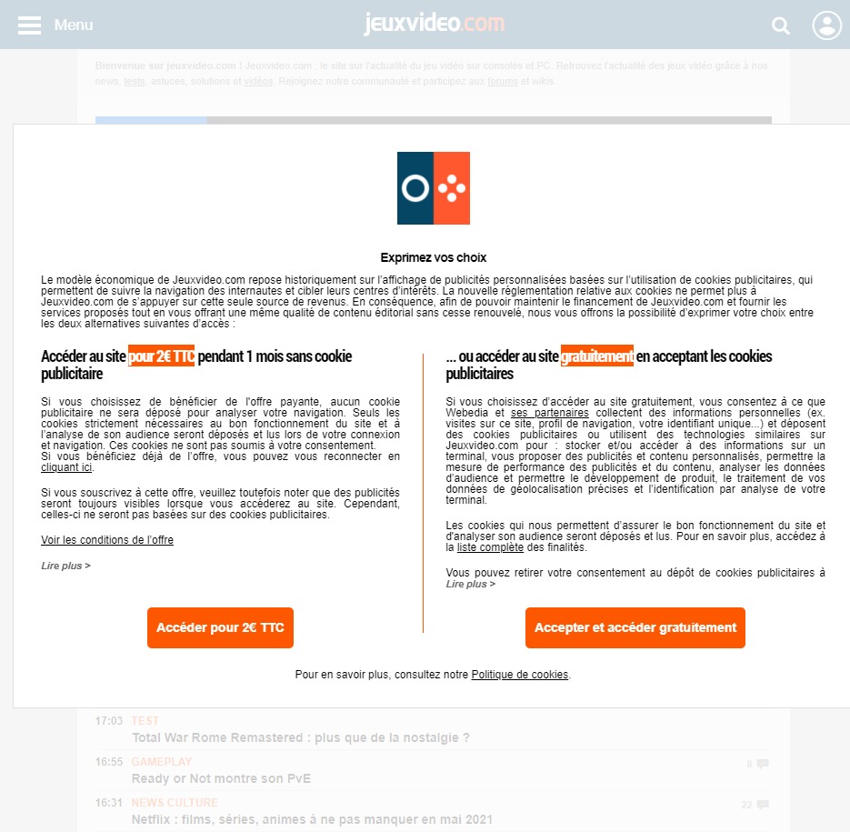 🍪 𝐂𝐎𝐎𝐊𝐈𝐄𝐒 𝐖𝐀𝐋𝐋𝐒 : 𝐥𝐚 𝐛𝐨𝐮𝐫𝐬𝐞 𝐨𝐮 𝐥𝐚 𝐯𝐢𝐞 (𝐩𝐫𝐢𝐯𝐞́𝐞) ? 

Un dossier-enquête à retrouver sur <a href="/Clubic/">Clubic</a> 👉 clubic.com/connexion-inte…

Pourquoi ces bandeaux (#cookies walls) sur chaque site ? Est-ce légal ? Normal ? Trop intrusif ? Toutes les réponses 👆