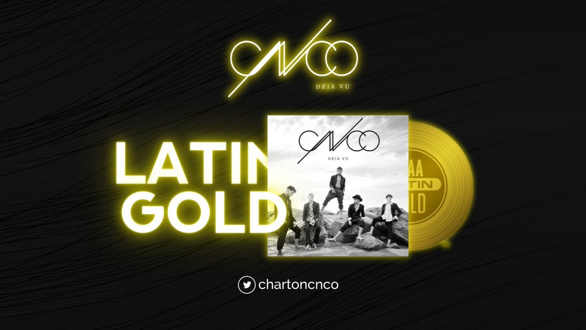 ChartOnCnco's tweet image. .@CNCOmusic "Deja Vu" is eligible to certify a gold record in the United States (RIAA)
—CNCO has their 4 albums with gold certification.