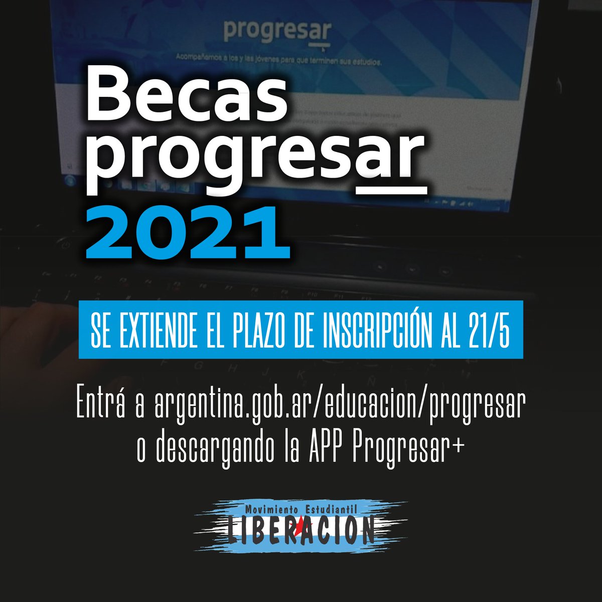 Liberacion_LP's tweet photo. #BecasProgresar | Se extiende el plazo para que te puedas inscribir a las Becas Progresar 2021.
📌 Si necesitás ayuda, no dudes en escribirnos
#educacion #progresar #unlp #estudiantes https://t.co/iwJct1WUXE
