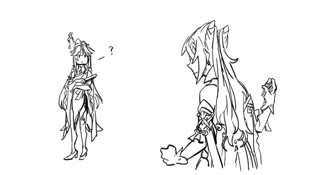 keqing tries to break her vision by throwing it against the stone lady 