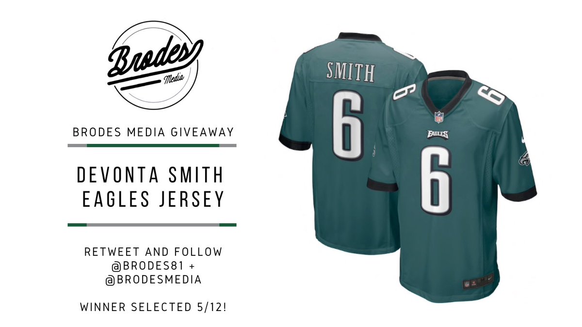 Brodes81's tweet image. 🚨NEW WEEKLY GIVEAWAY🚨

You have a chance to win a DeVonta Smith jersey! @DeVontaSmith_6 

For your chance to win:
1. Retweet this tweet
2. Follow me &amp;amp; @BrodesMedia 

Winner will be DMed on 5/12
#Eagles #FlyEaglesFly #NFL 

Check it out 👇🏼
youtube.com/c/SportsTalkwi…