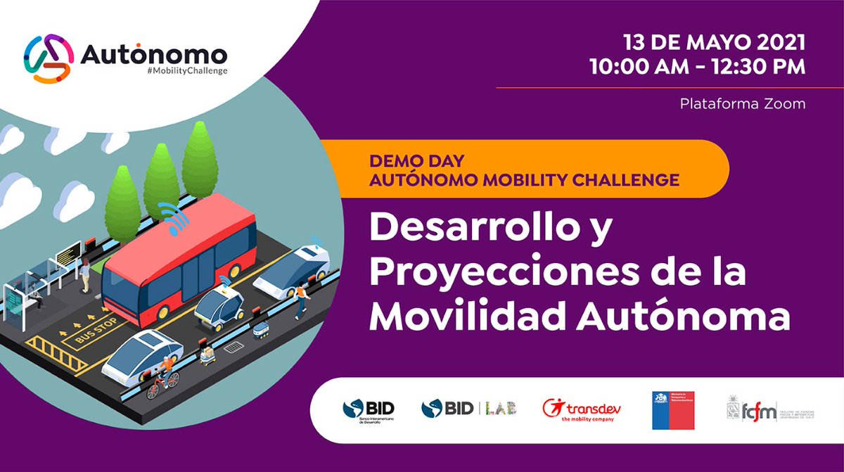 MTTChile's tweet image. Este 13 de Mayo y luego de más de 6 meses de intenso trabajo, llega el #DemoDay del Primer Proceso de Innovación y Emprendimiento en torno a la Movilidad Autónoma Compartida en Chile y en Latinoamérica.

¡Te esperamos! Inscríbete en: jhb.short.gy/AMC 👩‍💻🧑‍💻