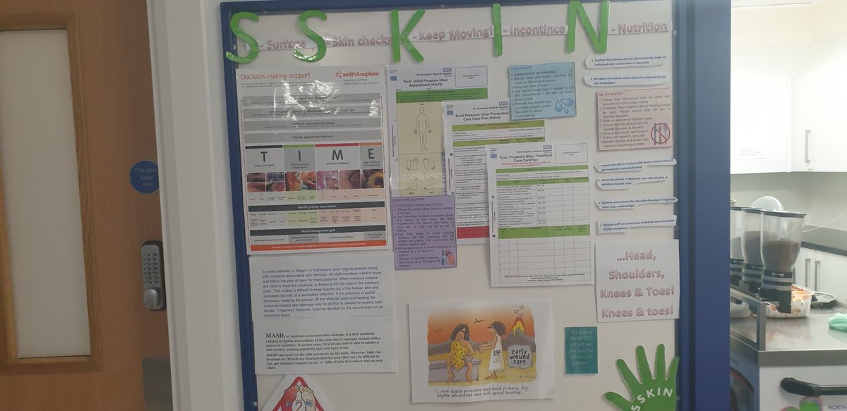 SSKIN board for stroke service ,to remind us if the importance of good skin care and pressure area management
