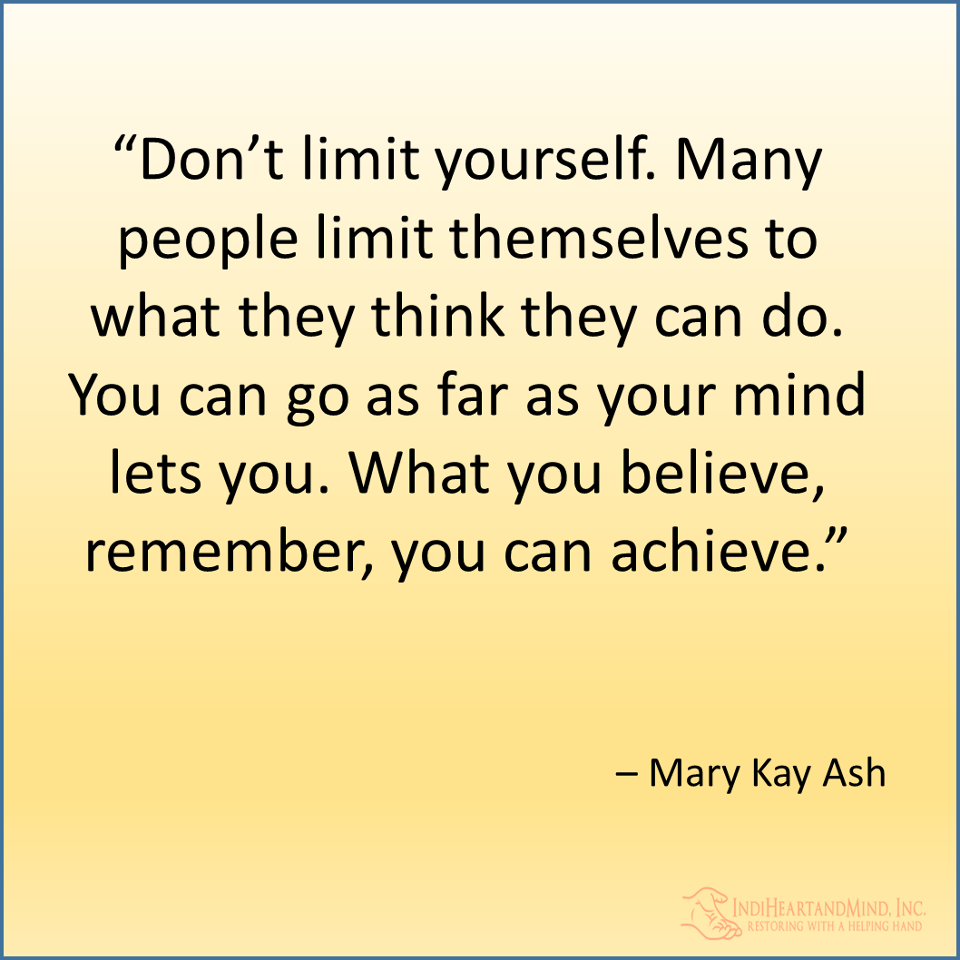 IndiHeartnMind's tweet photo. “Don’t limit yourself. Many people limit themselves to what they think they can do. You can go as far as your mind lets you. What you believe, remember, you can achieve.” 

#PatientCare #HelpingHand #IHM #WeCanHelp https://t.co/fUK5a15ABt