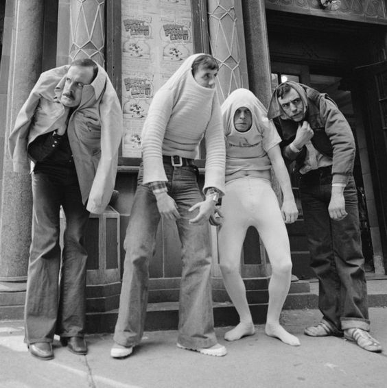 A very happy 78th birthday to Michael Palin, pictured here with John Cleese, Terry Gilliam & Terry Jones, c.1976 