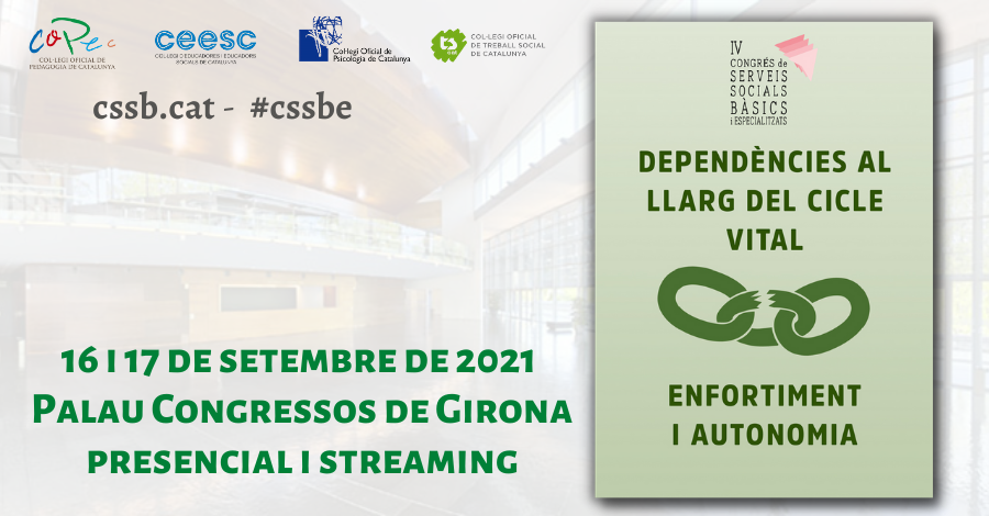 CopecPedagogs's tweet photo. S'amplia fins 31/5/2021 les COMUNICACIONS I POSTERS. Si teniu un projecte, servei o bones pràctiques relacionat amb dependències, enfortiment o autonomia, compartiu-ho al IV Congrés SSBE
#cssbe #TreballSocial #Pedagogia #Psicologia #EducacióSocial
https://t.co/J1yArEkuvk https://t.co/jaZlNLGXsn