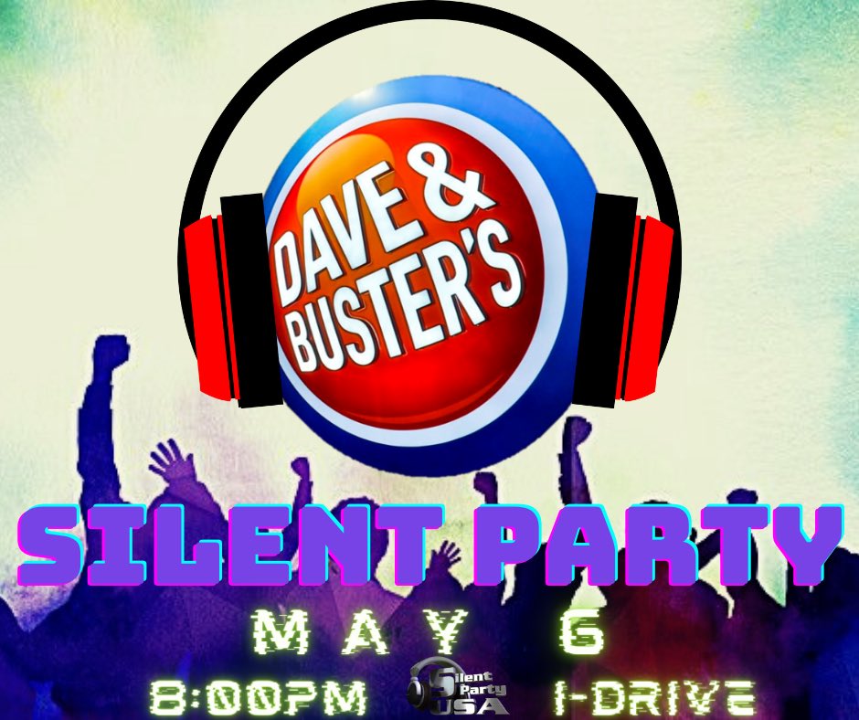 SilentPartyUSA's tweet image. Tomorrow! Come check out DJ Jayce and DJ Jonny Quest as they go head to head at our first public event happening at Dave &amp;amp; Buster’s on I-Drive- starting at 8:00pm! Tickets can be pre-purchased here: feverup.com/m/97541
Come by and say ‘hello’! 🎯🎶 #SilentPartyUSA