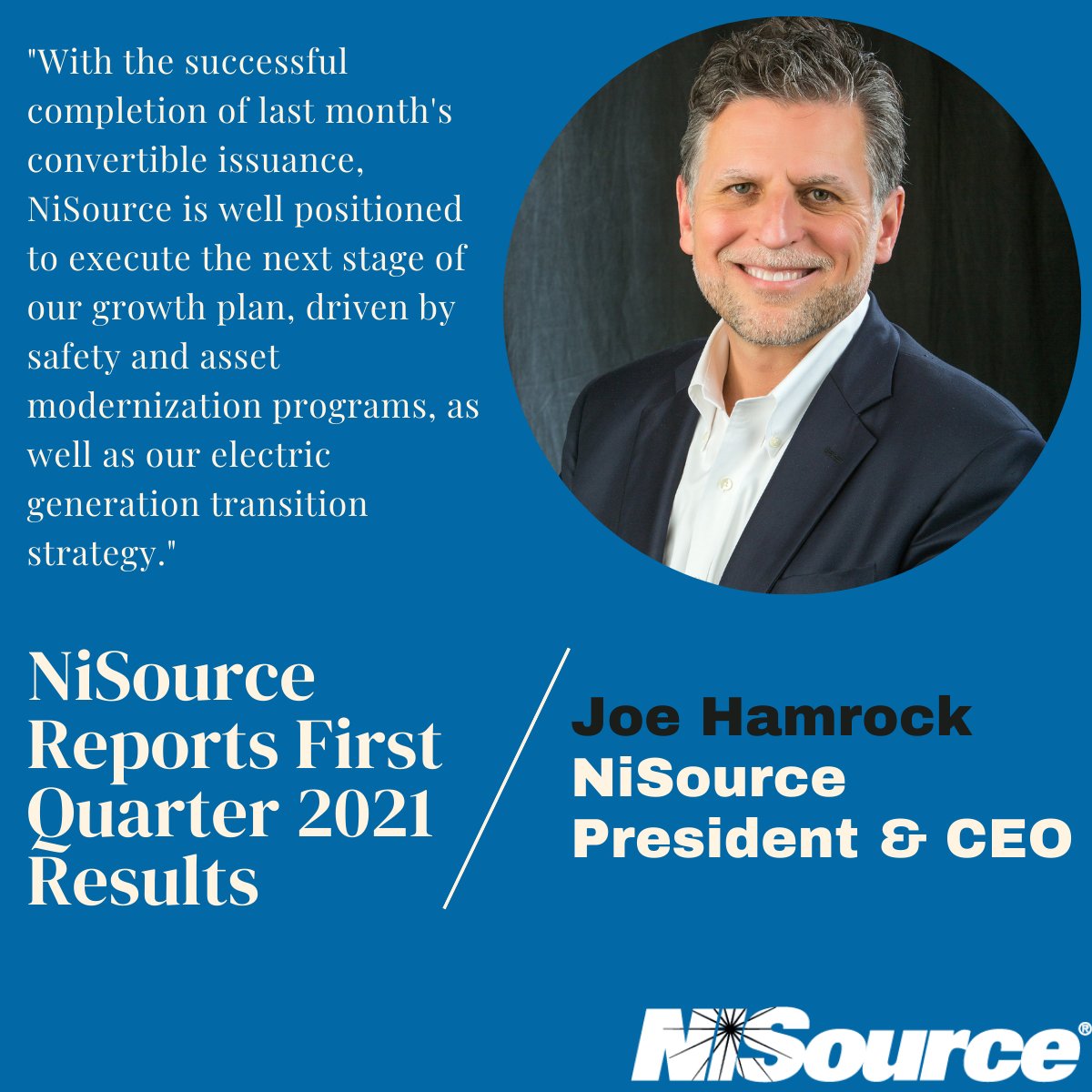 NiSource on Twitter "Join CEO Joe Hamrock, CFO Donald Brown, and Chief