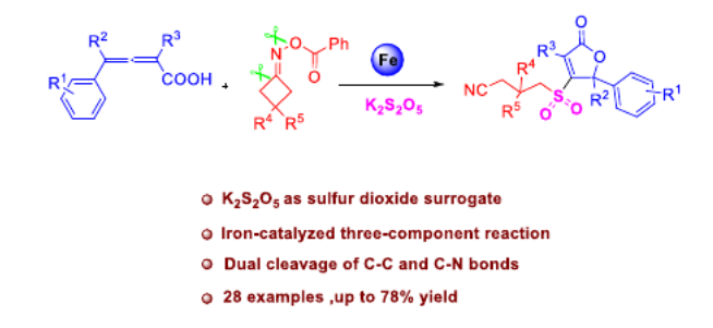 AdvSynthCatal's tweet photo. Just accepted Update by Chuanming Yu and co-authors: #Iron‐Catalyzed Three‐Component Cyanoalkylsulfonylation of 2,3‐#Allenoic Acids, Sulfur Dioxide, and #Cycloketone #Oxime #Esters: Access to Cyanoalkylsulfonylated #Butenolides https://t.co/DH9GmSsPwv https://t.co/i1M4fHoc08