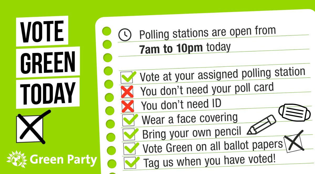 ✅ Here's a handy checklist before you #VoteGreen today ✅