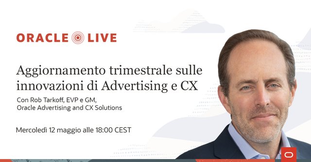 Nell'era dell'esperienza, sono i clienti a decidere quando, dove e come interagire con il tuo brand. Dai valore a ogni loro interazione umanizzando la #CustomerExperience. Partecipa al nostro #OracleLive del 12 maggio per scoprire come: bit.ly/3xRrSLN