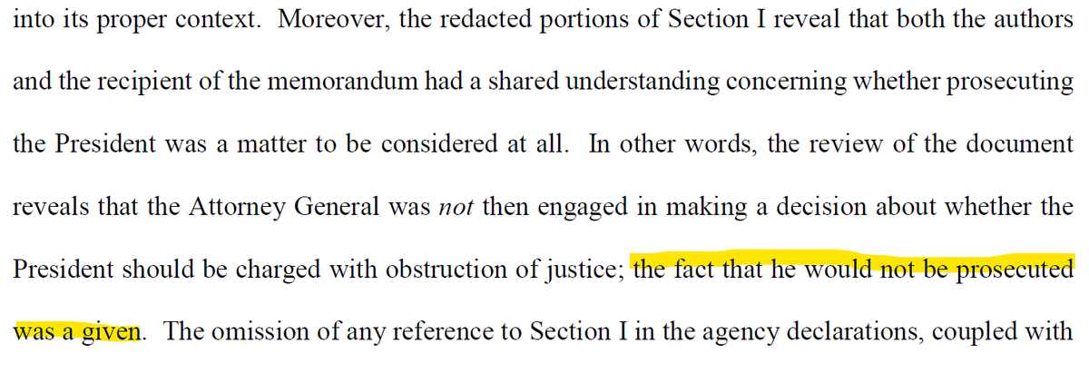 And she believes the authors KNEW it was an after the fact cover up of a decision Barr had already made. This paints the the authors and Barr in a terrible-to-criminal light, and puts RR dead smack in the middle of that.