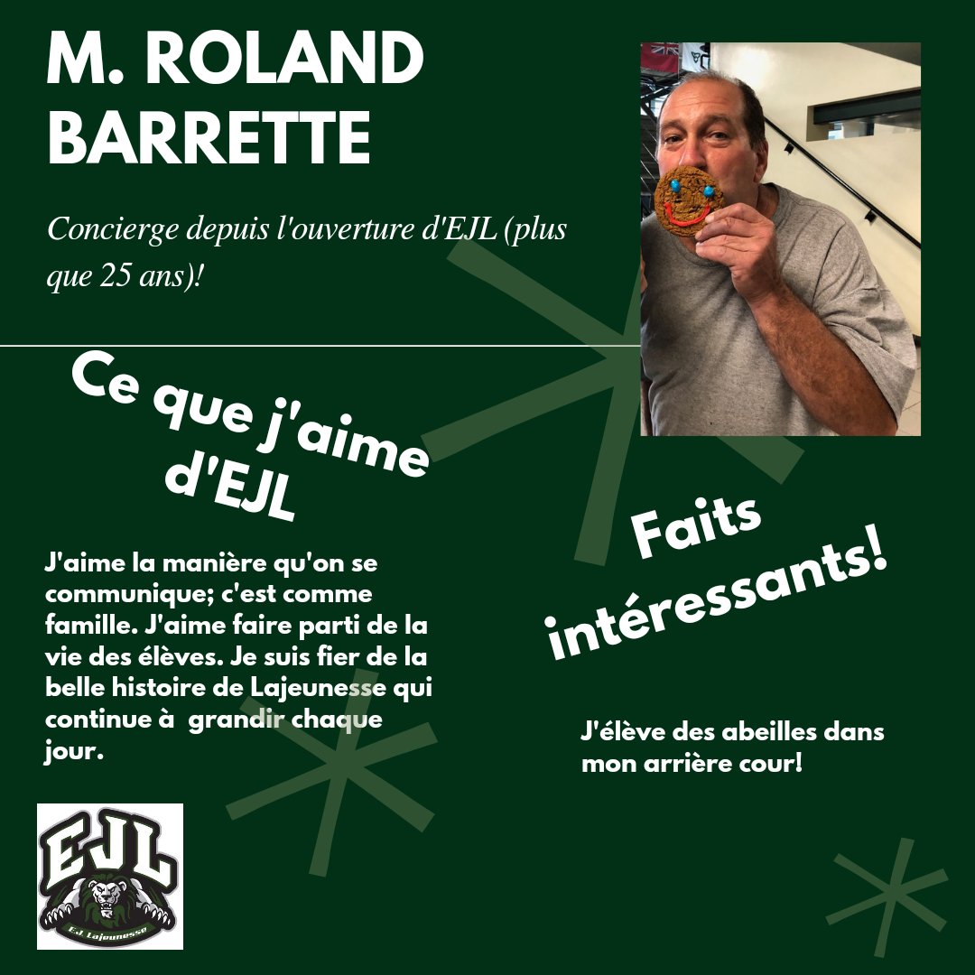 ESCEJL's tweet photo. Aujourd'hui, on vous présente M. Roland Barrette! https://t.co/CgPhsQKlPo