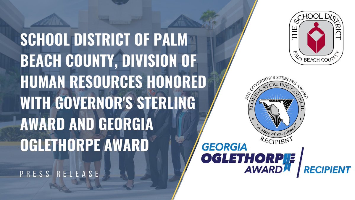 The Sterling Council (@sterlingorg) on Twitter photo Congratulations to <a href="/pbcsd/">The School District of Palm Beach County</a> HR Division for receiving the 2021 Governor's Sterling Award! View our press release: bit.ly/33ihor2 Congratulations to <a href="/pbcsd/">The School District of Palm Beach County</a> HR Division for receiving the 2021 Governor's Sterling Award! View our press release: bit.ly/33ihor2