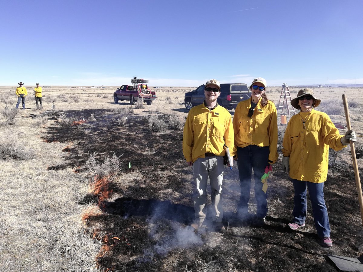 BERG PhD students Alexandra Howell and Luke McLaughlin participated in controlled grassland burns in Laramie last week. Our colleagues from UW Dept of Ecosystem Science and Management conduct burns to study impacts on land, and we measured fire spread and combustion products.