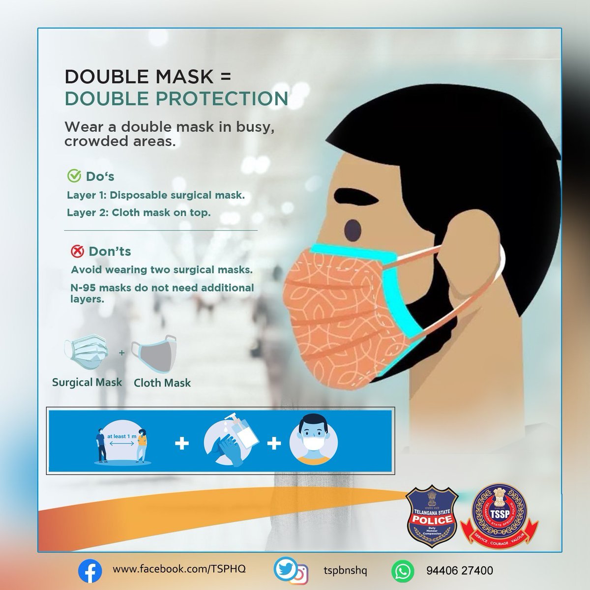 shoKamatipura's tweet image. Two masks can increase your protection against the #coronavirus. #DoubleMasking has been recently corroborated by the #CDC as a stronger barrier against the virus than a single #mask. Here are the DOs and DON'Ts of double masking.