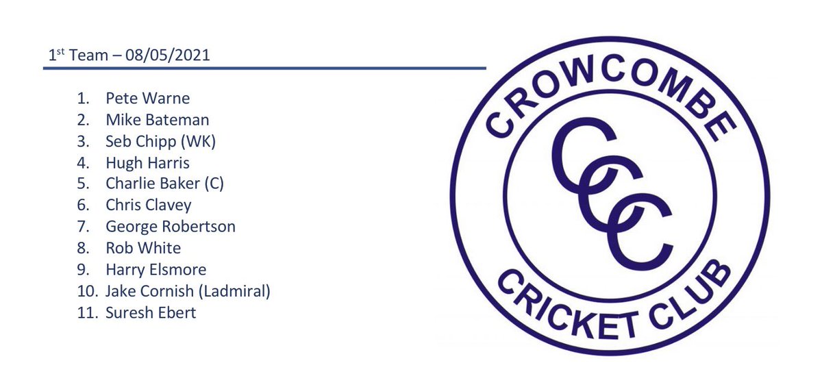 Crowcombe Cricket Club (@crowcombecclub) on Twitter photo Our team to face <a href="/LSL_CC/">Lydeard St Lawrence CC</a> on Saturday, let’s hope the forecast is wrong and the rain stays away 🤞🏼 #combetrain #allaboard Our team to face <a href="/LSL_CC/">Lydeard St Lawrence CC</a> on Saturday, let’s hope the forecast is wrong and the rain stays away 🤞🏼 #combetrain #allaboard