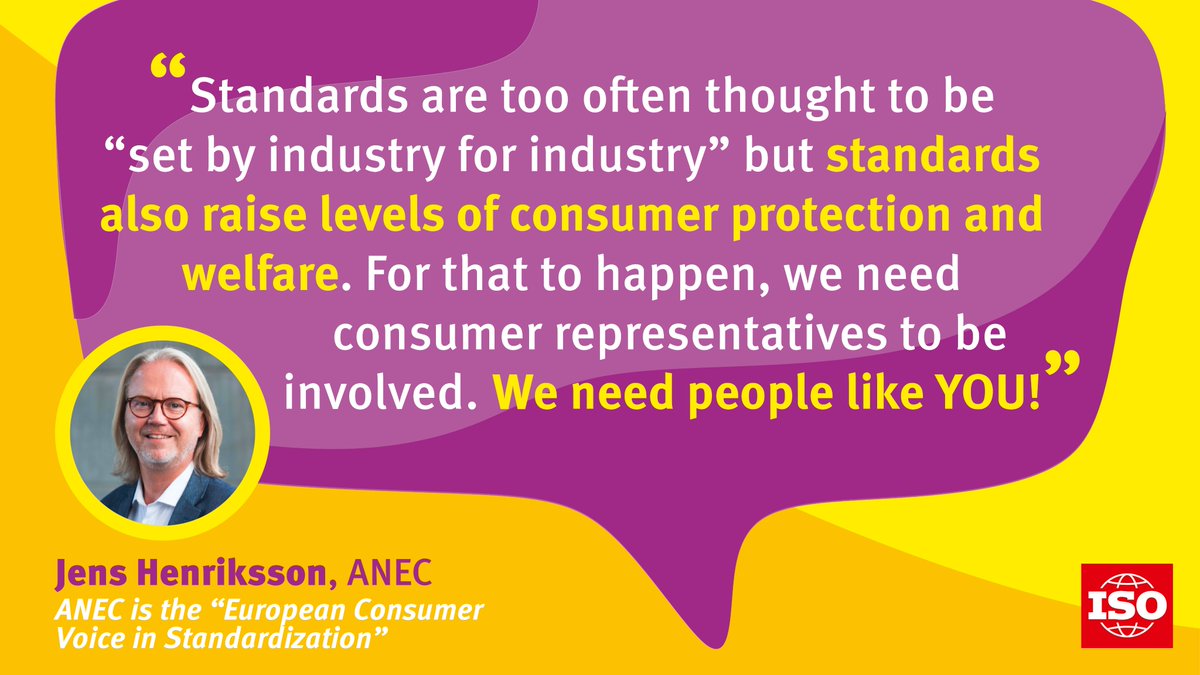 ISO (@isostandards) on Twitter photo Organizations like <a href="/anectweet/">ANEC | Raising standards for consumers</a> ensure that #consumer voices are heard in standardization! 👏👏
#ISOCOPOLCO <a href="/JensHenriksson/">Jens Henriksson</a> Organizations like <a href="/anectweet/">ANEC | Raising standards for consumers</a> ensure that #consumer voices are heard in standardization! 👏👏
#ISOCOPOLCO <a href="/JensHenriksson/">Jens Henriksson</a>