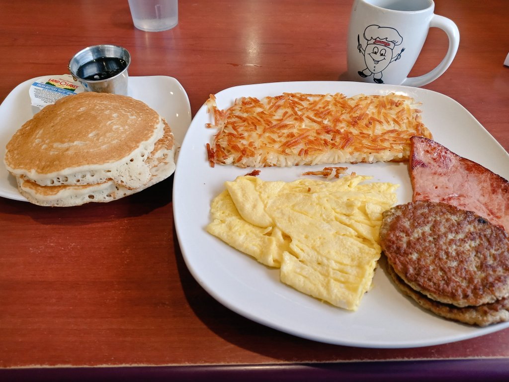 BREAKFAST WITH THE JUDGE:

Eggs, Sausage, Ham, Hash Browns,  Pancakes, and Coffee.  At <a href="/jimmysegg/">Jimmy's Egg</a> NW 39th.