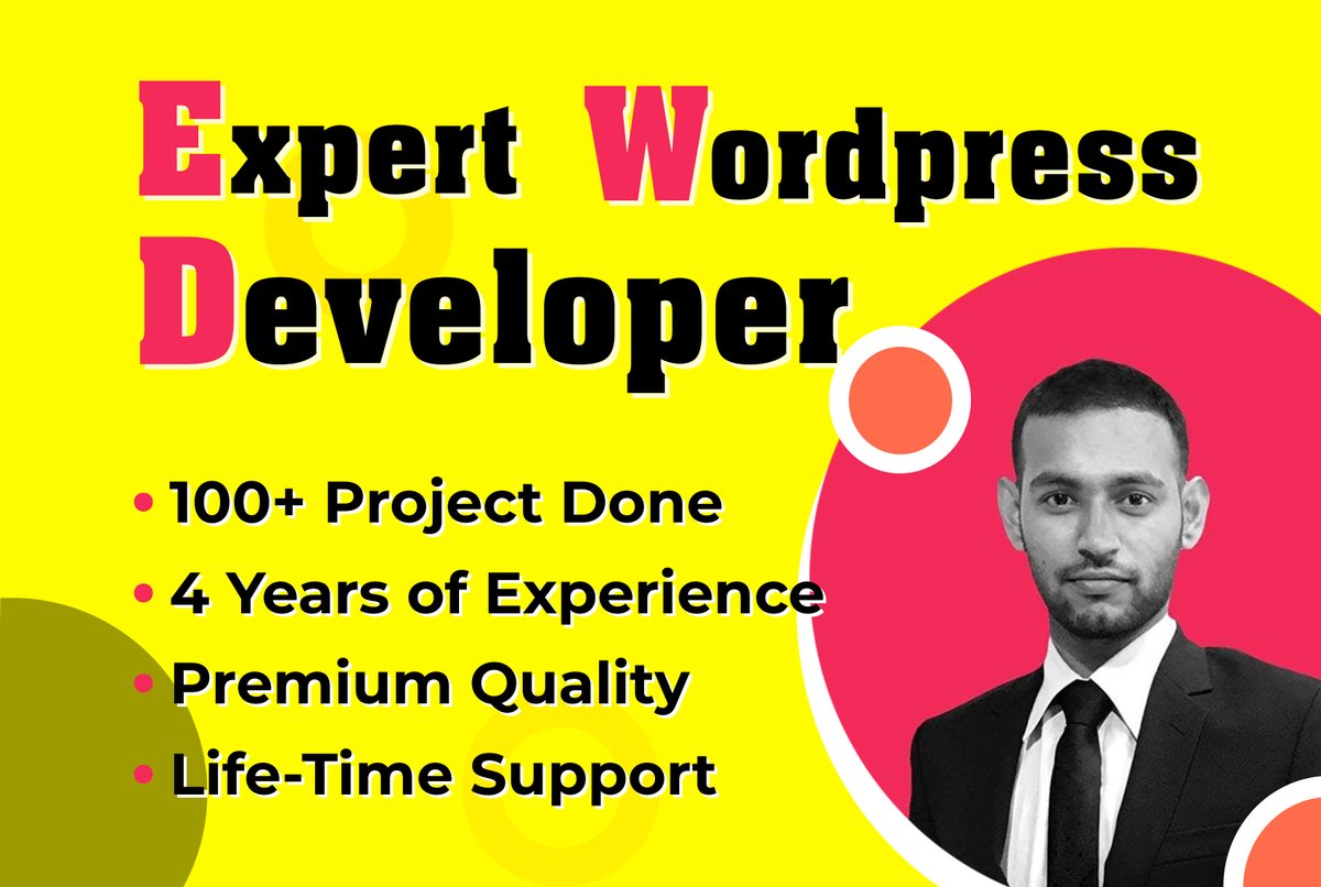 #WordPressDevelopment
#wordpressElementor 
#webdesign #blogging 
#ecommerce 
#onlineshopping 

Design and Develop WordPress website or WordPress Blog or WordPress eCommerce website 

Please check out my Fiverr Profile -

fiverr.com/share/Gd9qY0 

Professional WordPress Developer