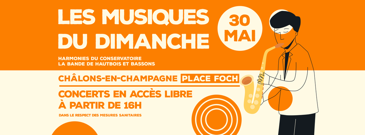 MSVChalons's tweet image. Les Musiques du Dimanche sont de retour le 30 mai à partir de 16h place Foch à Châlons-en-Champagne !! 🌞