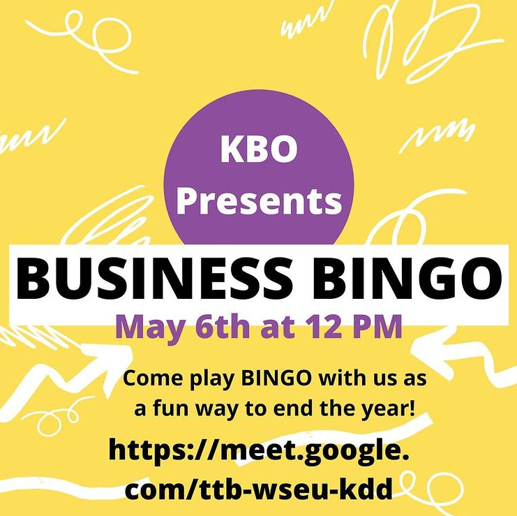 kboscu's tweet image. ✨Attention!✨

KBO will be having our final event on May 6th at 12 pm for the 2020-21 school year! Come play some bingo and wins some prizes! 

Looking forward to see you soon!