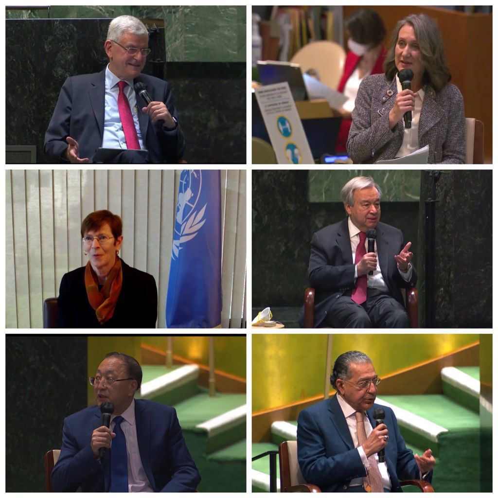 volkan_bozkir's tweet photo. I convened & presided over a very special meeting in #UNGA on the occasion of the International Day of Multilateralism & Diplomacy for Peace.
For the first time in the recent history of @UN, leaders of the organization's five main organs came together in a panel.
#UNGA75 🇺🇳 https://t.co/rBGZZteuhy