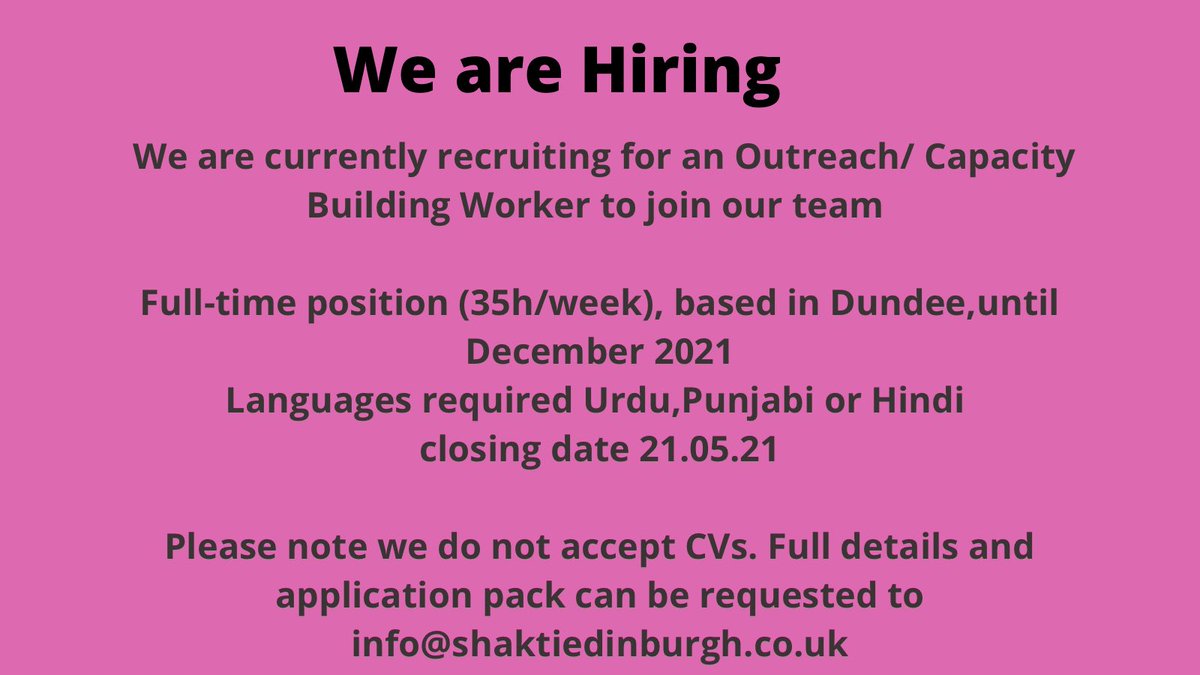 Job Vacancy. Please retweet &amp; share
Thanks