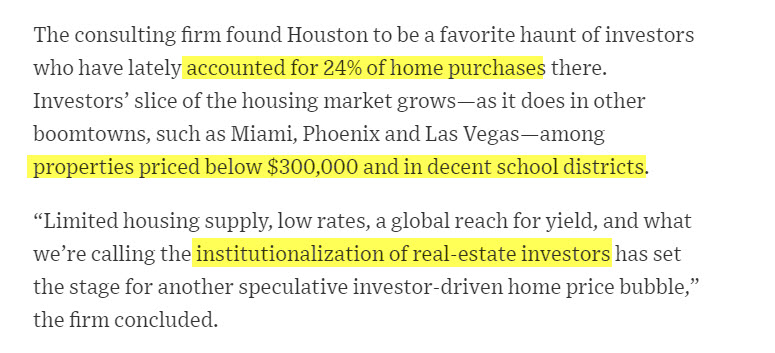 This Time Is Different are famously said words, but this time it just might be. The 95'-05' housing boom was fueled by individuals, now, its institutions, what we call "Permanent Money" Over 200 US Institutions + Foreign investors are leaving hotels and malls and now buying homes