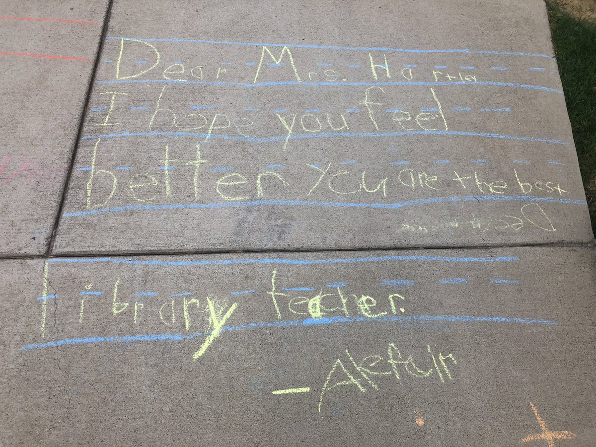 LauraRHartley's tweet image. Are you kidding!? Our @WBESBulldogs are the BEST! It’s teacher appreciation week but I’m out recovering from a surgery and found this in my own driveway. Literally could make me cry. @WaverlybelPTO @WBE_Library